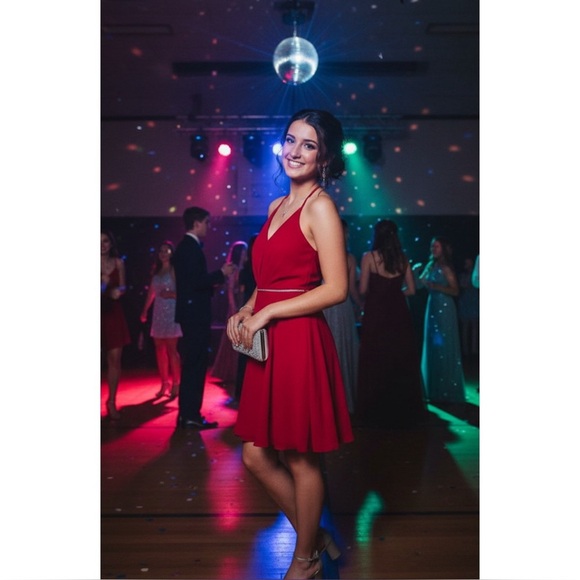 LULU’S Red Lace Up Dress - Picture 1 of 7